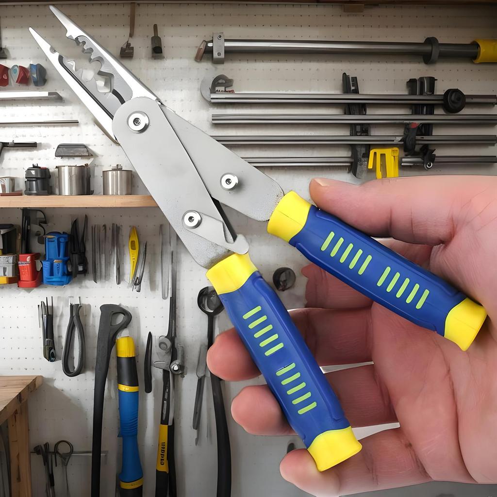 Multi-Function Wire Stripping Tool Adjustable Wire Crimping Pliers Foldable Multifunctional Electrician Equipment for Cutting
