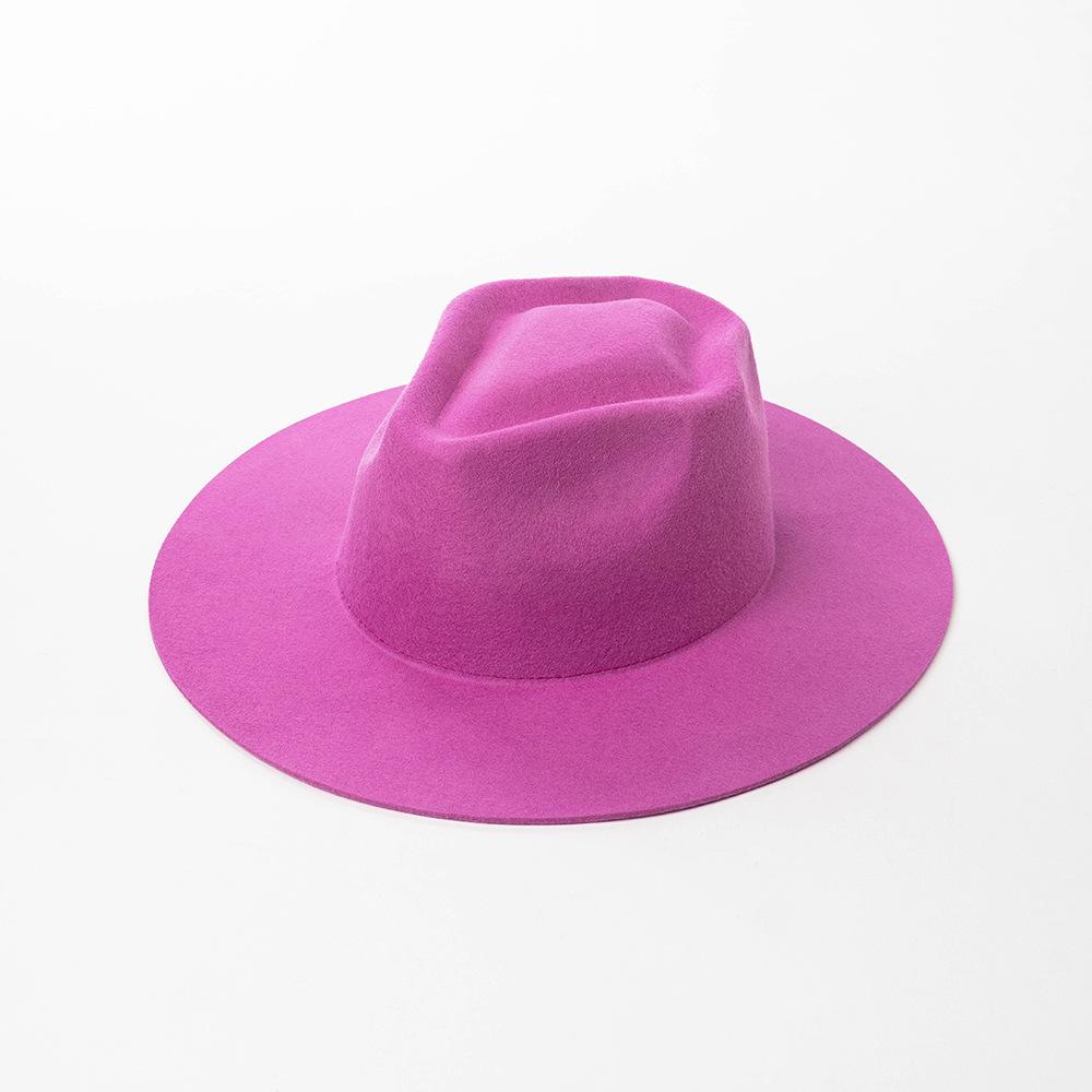100% Wool Western Fedora Hat Women Men Autumn Winter Casual Felt Cowgirl Hat Outdoor Sunshade Warm Concave Shape Fedoras Top Hat