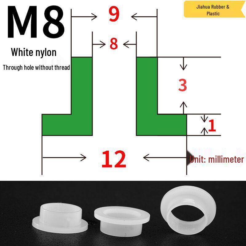 T-förmige Nylon-Dichtungsscheibe M3-M35 Gewinde Isolierabstandshalter