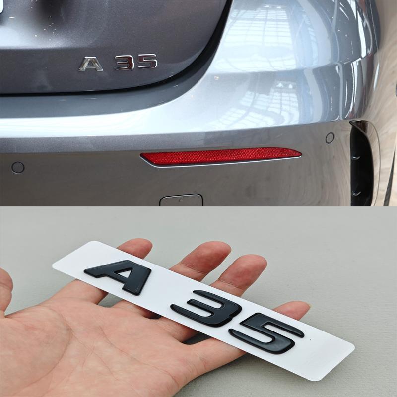 3D ABS Sticker Car Logo A35 A45 A45S Letter Rear Trunk Emblem Nameplate For Mercedes Benz A Class A35 A45 A45S W177 W176 V177