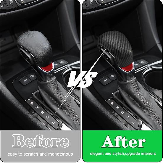 TOMALL Car Gear Shift Knob Cover Compatible with Chevy Colorado Crew Cab Equinox Malibu Shifter Panel Trim for Trax Blazer Trailblazer Gear Lever