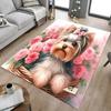1PC Yorkie Roses Carpet Ultra Soft, Thick & Absorbent, Non Slip Machine Washable Mat for Entryway