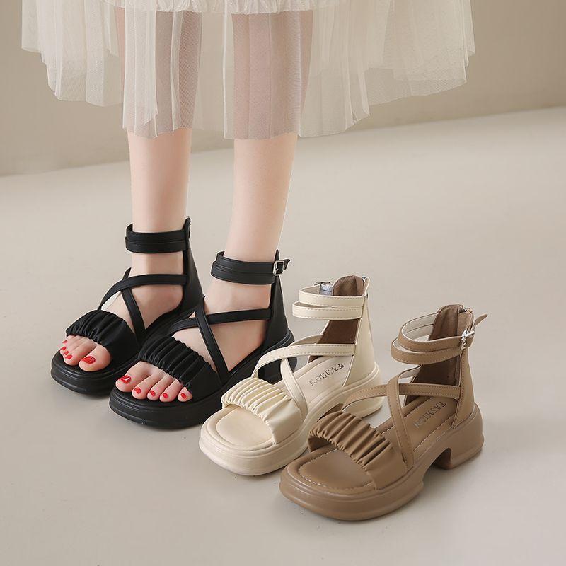 Open Toe Ladies Shoes Roman Style Platform Women's Sandals On Sale Summer Anti Slip Hot Korea Daily The Best Wholesale Vip Shoe