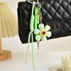 Fashion Creative Leather Sunflower Braided Rope Bag Charm Keychain for Women Ladies Stylish Backpack Key Ring Handmade Jewelry