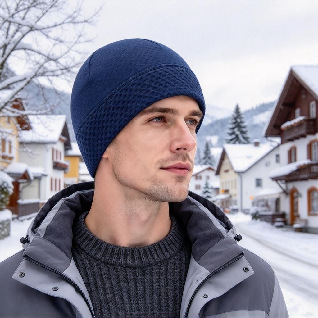 Winter with Ear Covers Lined Warm Windproof Cycling Hat for Skiing Running Outdoor