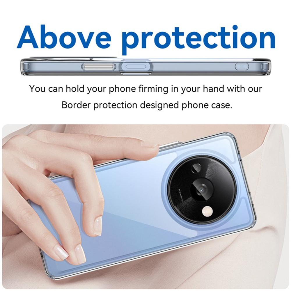 WANLONFENG MF2 Series For Xiaomi Redmi A3 4G Case TPU Acrylic Clear Phone Cover with 2Pcs Tempered Glass Film