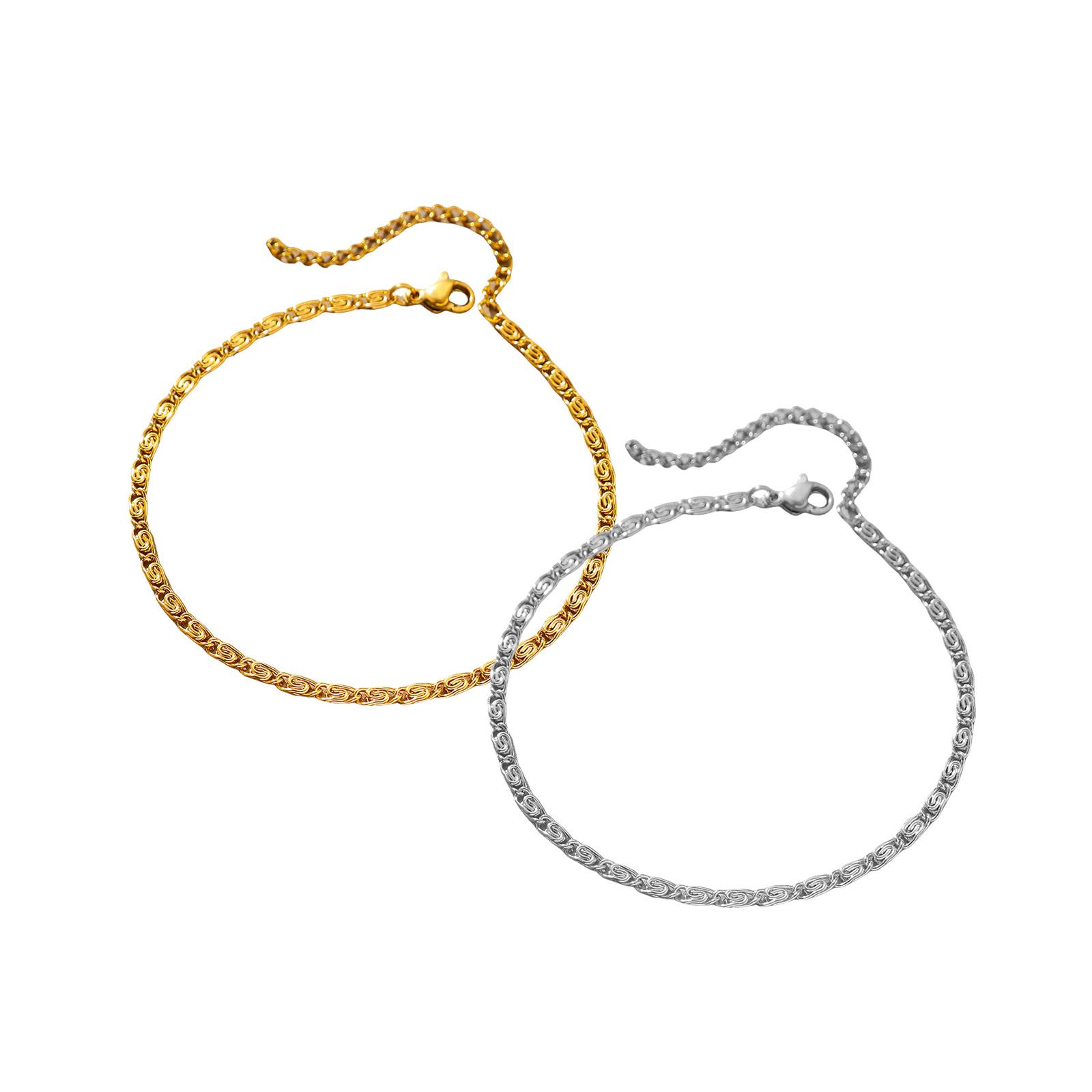 

2 шт. Модный браслет из нержавеющей стали, цепочка-скрепка, ручная цепочка, унисекс, браслет на запястье, регулируемая длина, цепочка на запястье