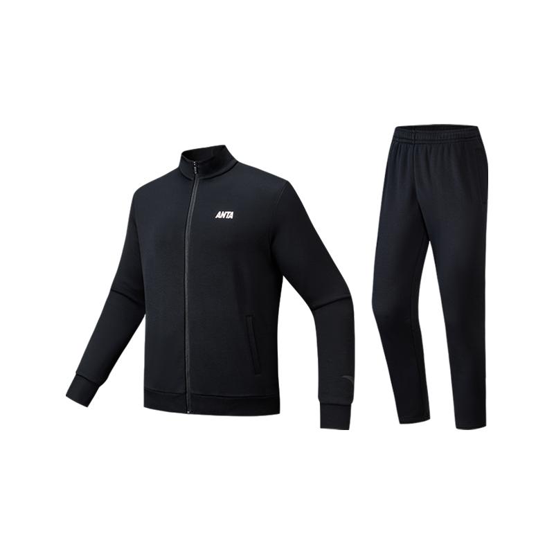 

Anta Осенний уличный тренировочный повседневный спортивный костюм мужской костюм базовый черный 952617202N-5 XL