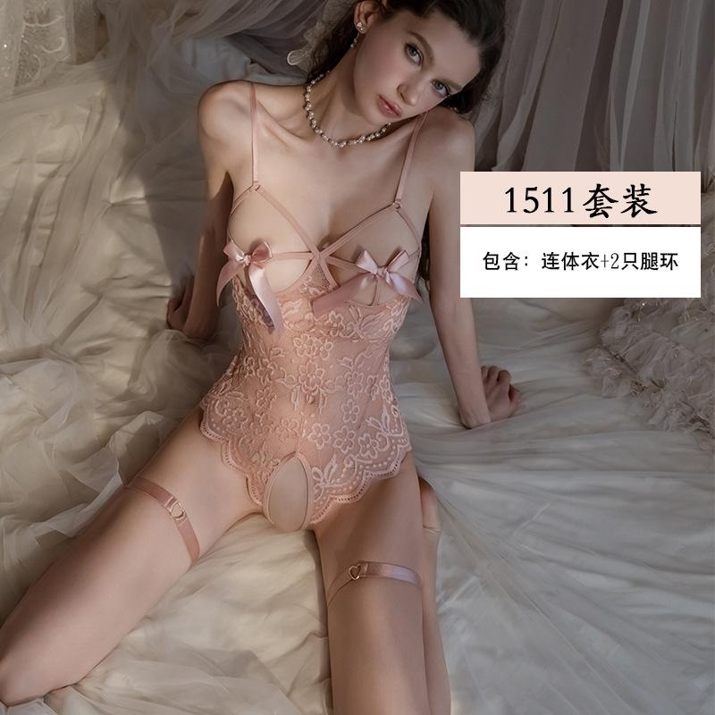 Yiyue erotic underwear sexy lace seduction suspender onesie women's pure desire uniform perspective pajamas 1111
