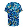 Women's Fashion Printed Short Sleeve V Neck Pattern Tops Pocket Working T-shirts