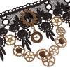 Steampunk Cyberpunk Dark Lolita Tandwiel Ketting & Vintage Strik Armband Set
