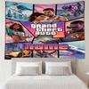 Custom Name GTA 6 Print Tapestry, Backdrop, Easy Setup, Ideal for Bedroom, Office & Living Room, with Aesthetic Wall Hanging Decor.