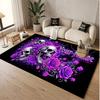 Totenkopf Gothic Thema Weicher Kristall-Samt Teppich Benutzerdefinierter Name & Text Druck Rutschfester Boden Teppich für Schlafzimmer Wohnzimmer