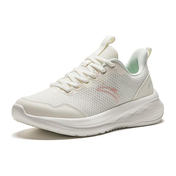 Anta Running Collection Comfortable Cushioning Slip Resistant Low top Running Shoes Women's White Pink 922425513-1