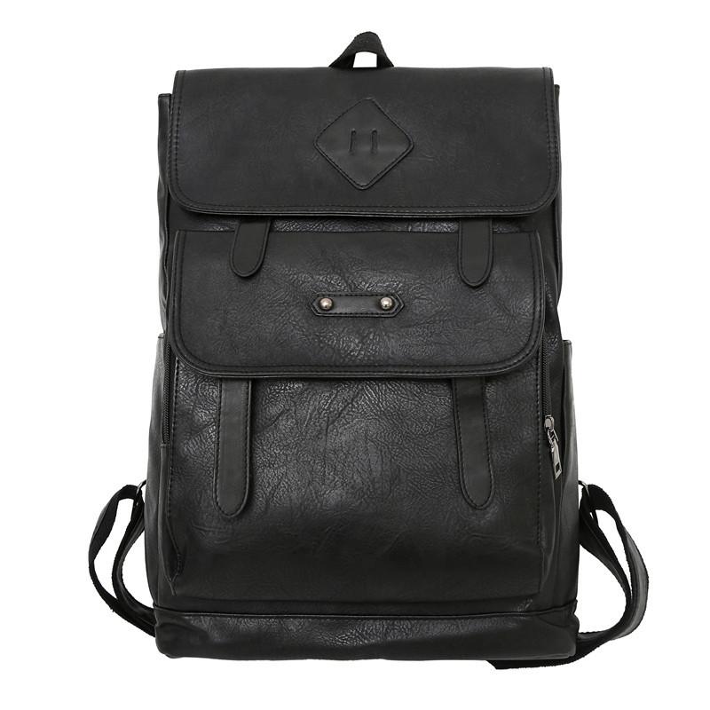 New Soft Leather Business Commuter Backpack Large Capacity Computer Schoolbag Versatile College Style Backpack