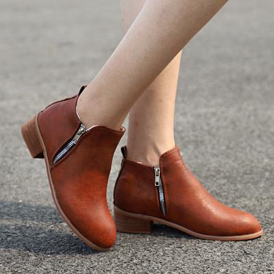Schuh Damen Frühling Herbst Schuhe Frau Zapatos Mujer Sapato Mädchen Stiefeletten Quadratische Klobige Niedrige Absätze Stiefeletten556