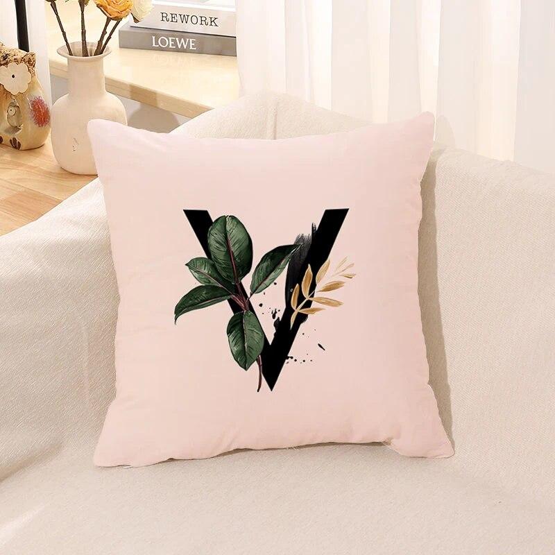 Pink Letter Printing Pillowcase Cushion Cover Autumn Decorative  Anime    Sofa
