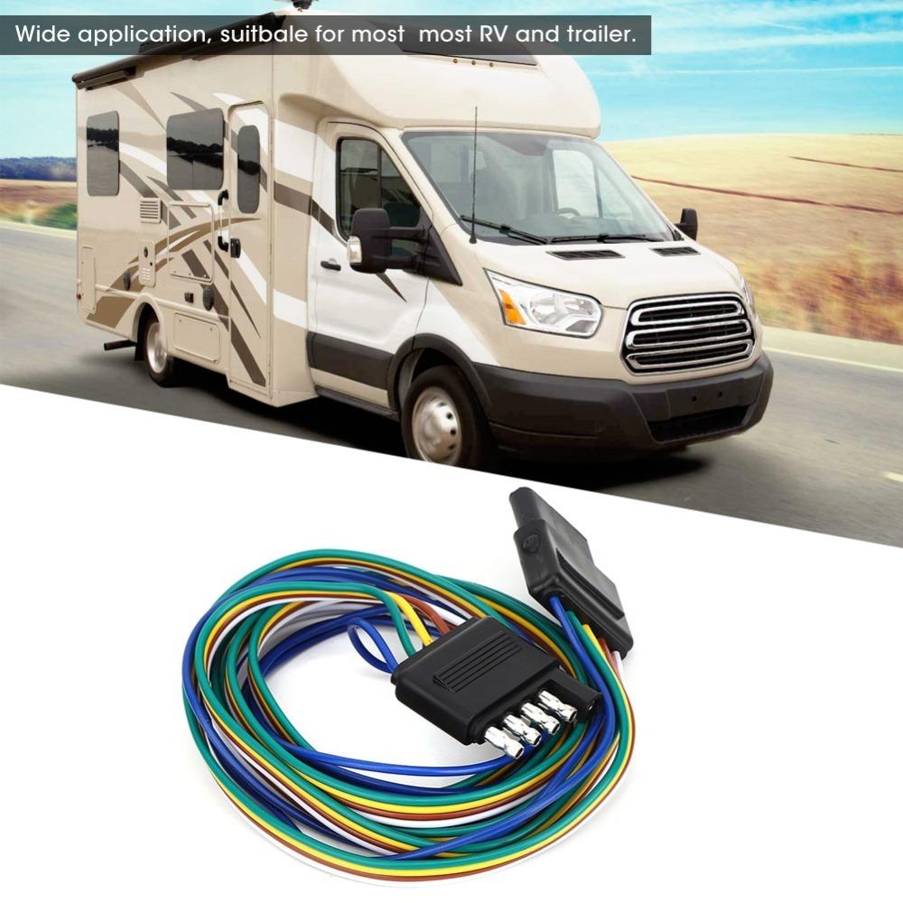 5-Pin Trailer Connector Flat Trailer Socket Wiring Harness for Most RVs and Trailers Camper Refit
