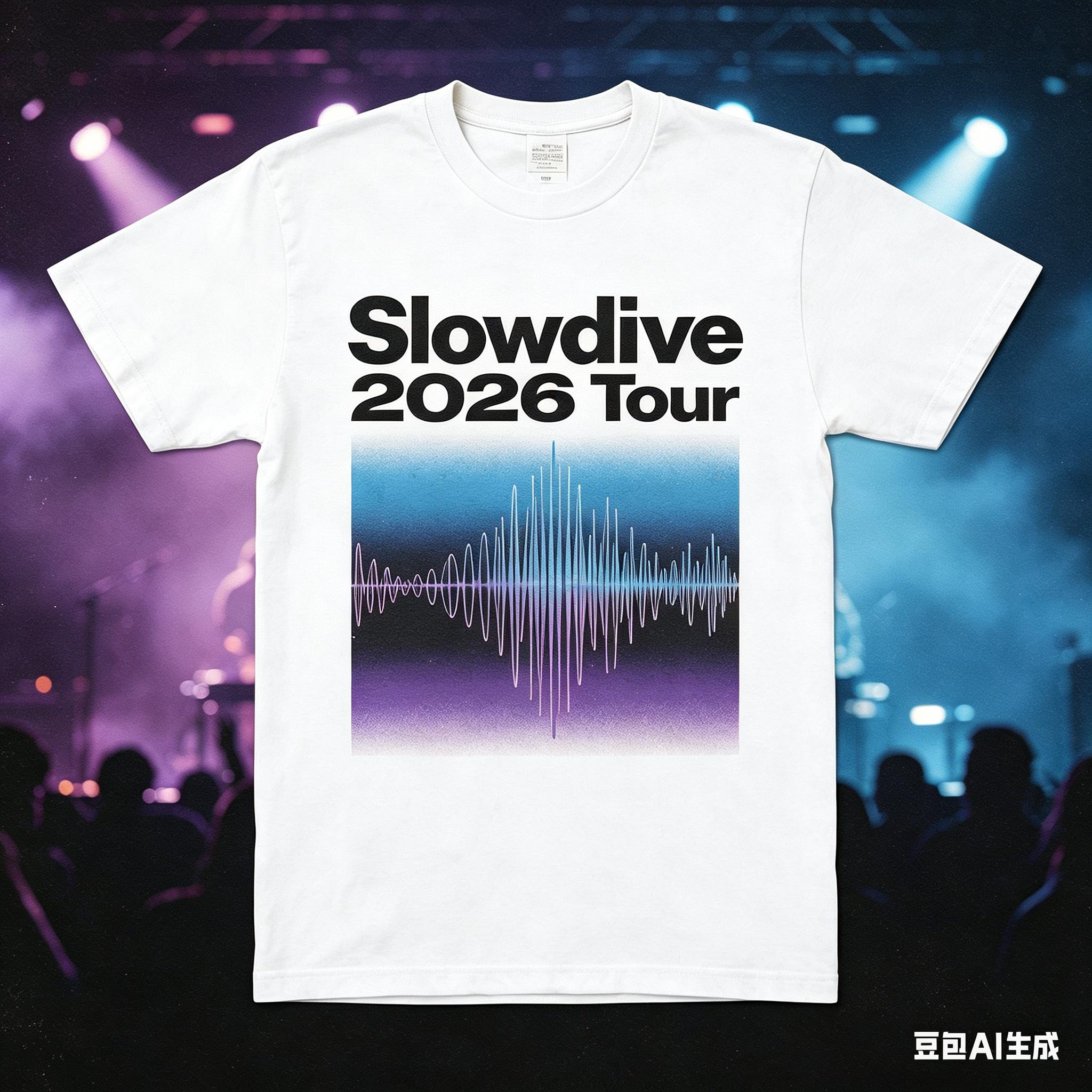 

Slowdive 2026 Tour Tshirt Shoegaze Indie Rock Soundwave Graphic Tee Unisex WOMEN Casual Cotton Short Sleeve Tops S