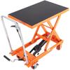 Hydraulic Lift Table Cart, 500lbs Capacity 28.5" Lifting Height, Manual Single Scissor Lift Table with 4 Wheels and Non-slip Pad, Hydraulic Scissor