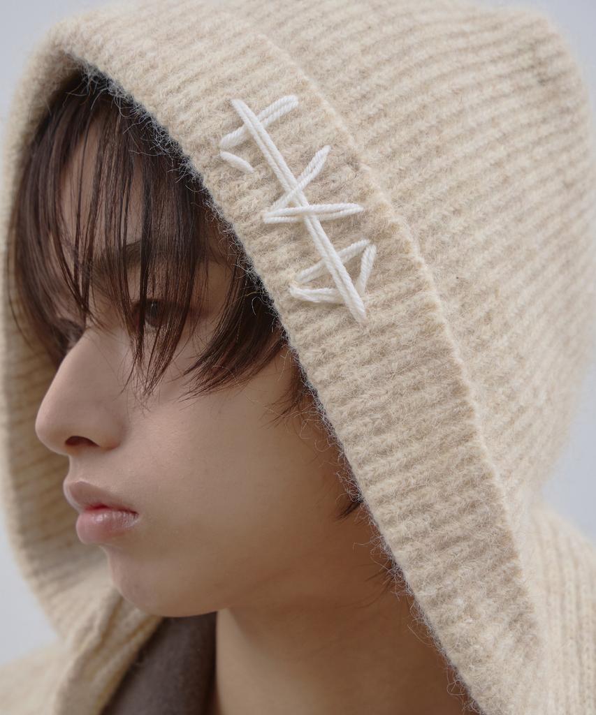 Ladeuedisyeon Lad Wool Knit Hooded Muffler_Ivory