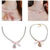 Bohemian Bowknot Pendant Necklace Elegant Choker Pearls Beaded Charm Necklace Neck Chain Fashion Summer Jewelry Gift