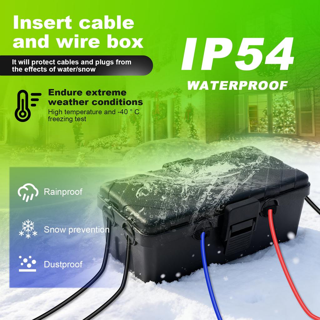 Weatherproof Electrical Connection Box  25.8x12.7x9.5cm Outdoor Electrical Box,Waterproof Extension Cord Covers for Plug Cables