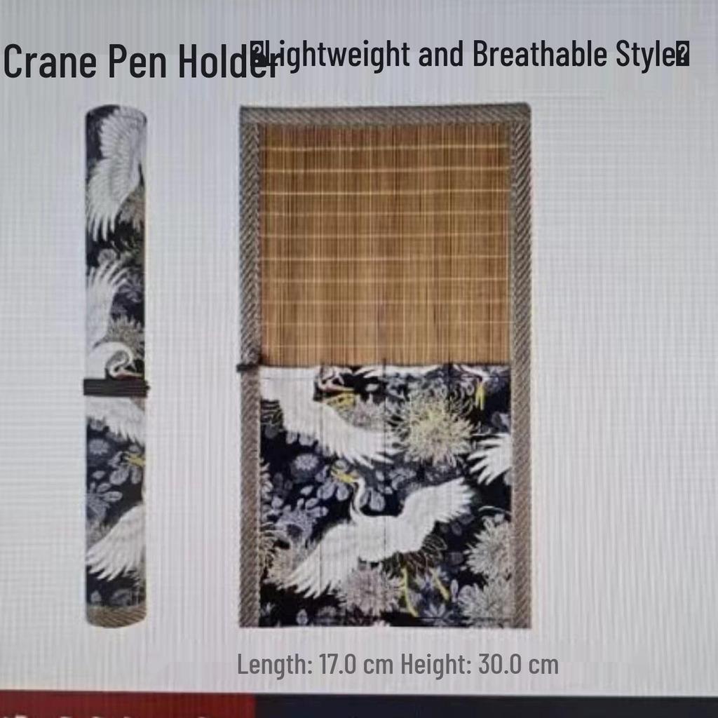 Bamboo Roll-Up Calligraphy Brush Bag: Chinese Style Pen Storage for Four Treasures of the Study