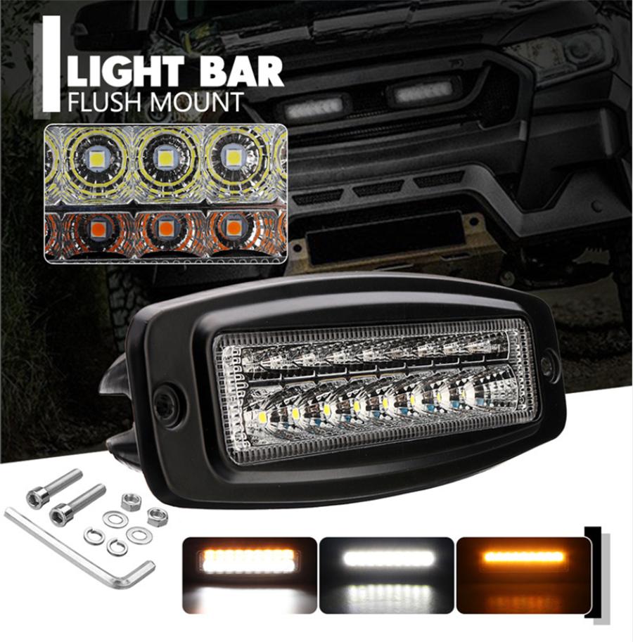 

7,3-дюймовый светодиодный рабочий свет заподлицо 18 светодиодов 54 Вт 5400 лм двухцветный для внедорожников 4x4