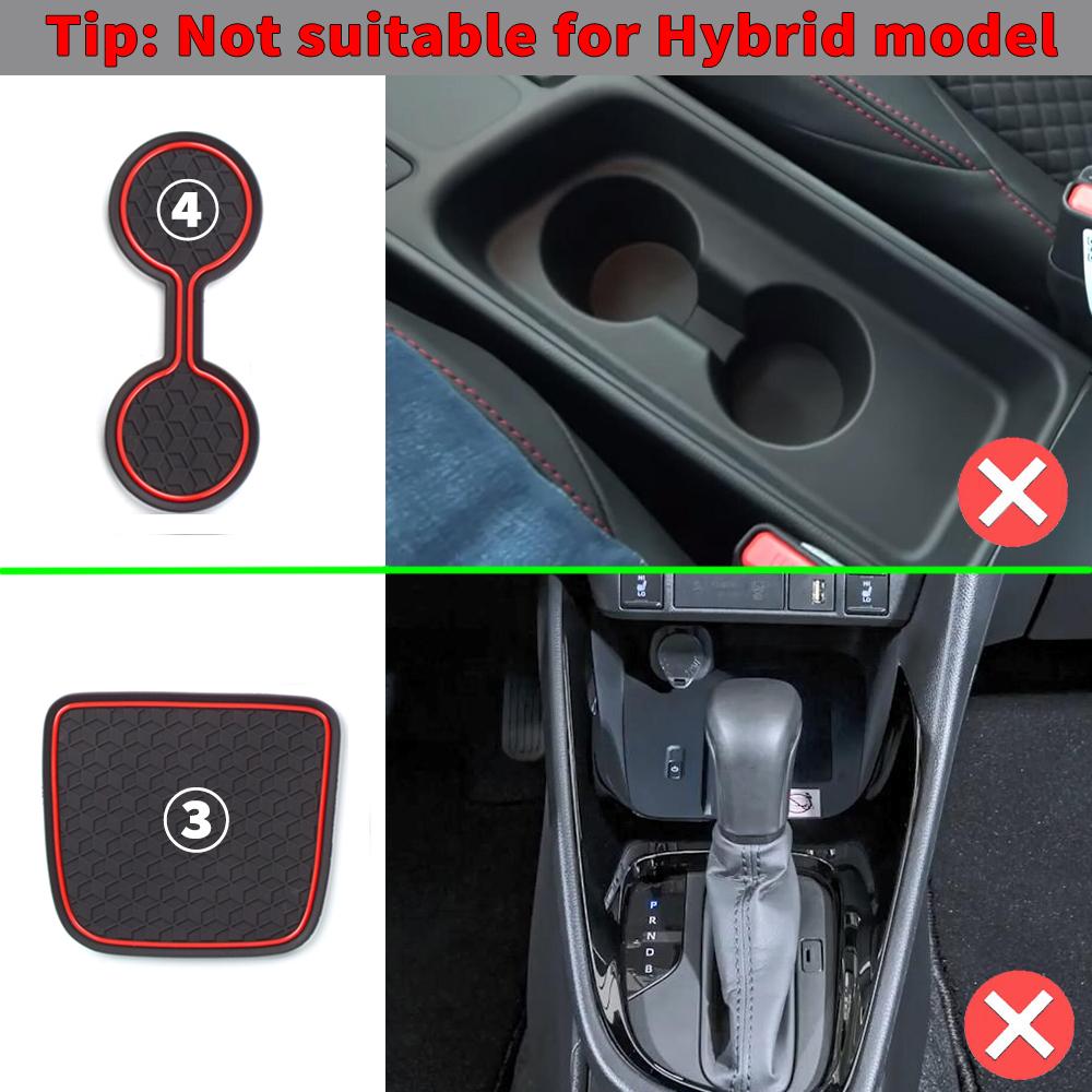 Smabee Kaymaz Kapı Yuvası Bardak Matı Toyota Yaris GR 2020 2024 KSP210 MXPA1 MXPH1 Kauçuk Altlık Araba Kapısı Pedi Mat Aksesuarları