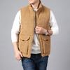 Autumn and Winter Corduroy Vest Men's Fleece Thickened Loose Large Size Stand-up Collar Casual Vest