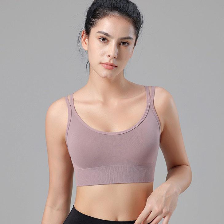 Cross Back Adjustable European and American Sports Hoopless Hygroscopic Yoga Fitness Large Sports Bra