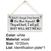 Dog Sign English Letter Printed Anti-deform Wood Wooden Hanging Plaques Sign for Garden