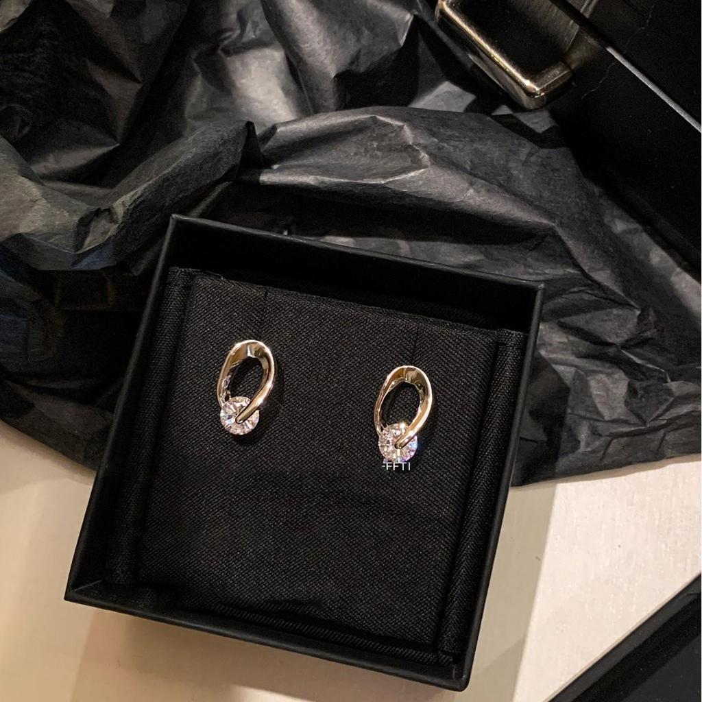 Silver Hollow Cubic Zirconia Stud Earrings: Elegant, Versatile, and High-End Design for Women