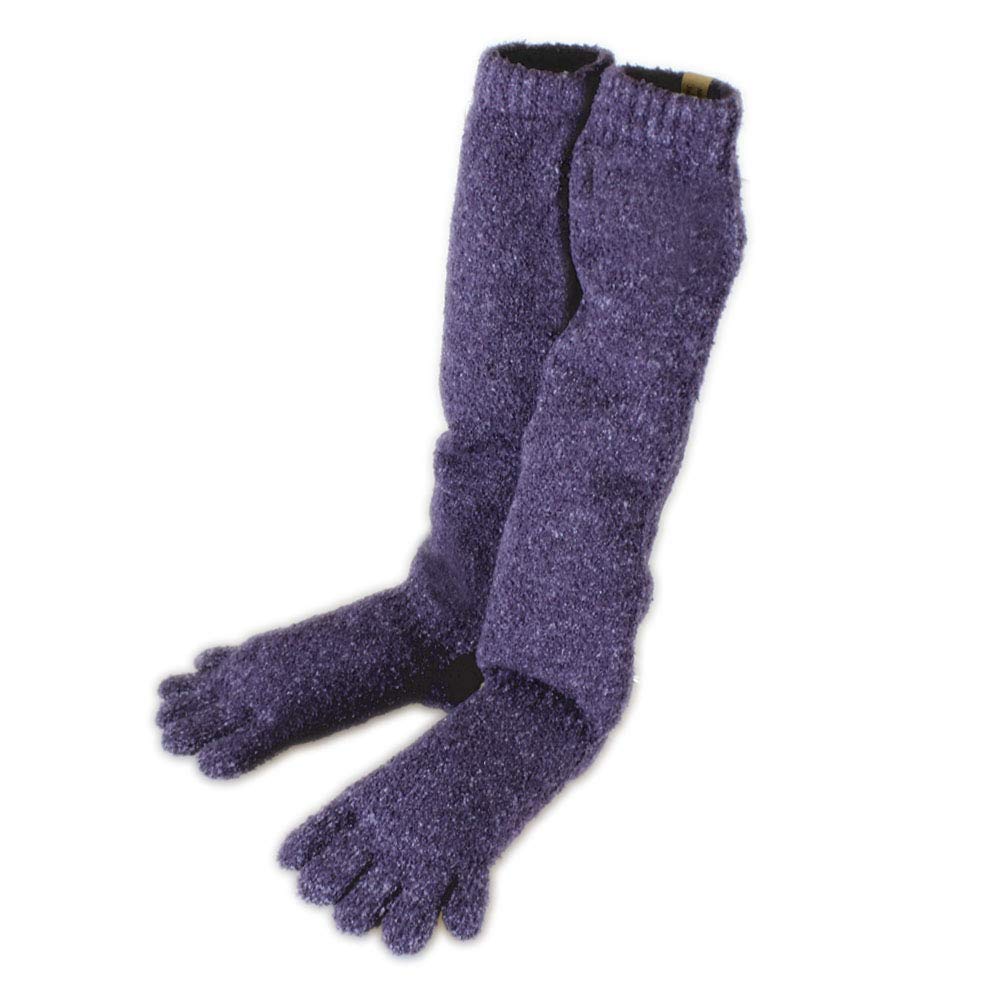 

SocksDEPO Пушистые Носки с пятью пальцами, Длинные, на флисовой подкладке, Сделано в Японии, Унисекс, Вересково-пурпурный