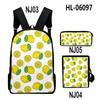 Lusso Novità Particolare Fresco limone Stampa 3D 3pz/Set alunno Zaini Scolastici Zaino Daypack per Laptop Borsa a tracolla inclinata Astuccio