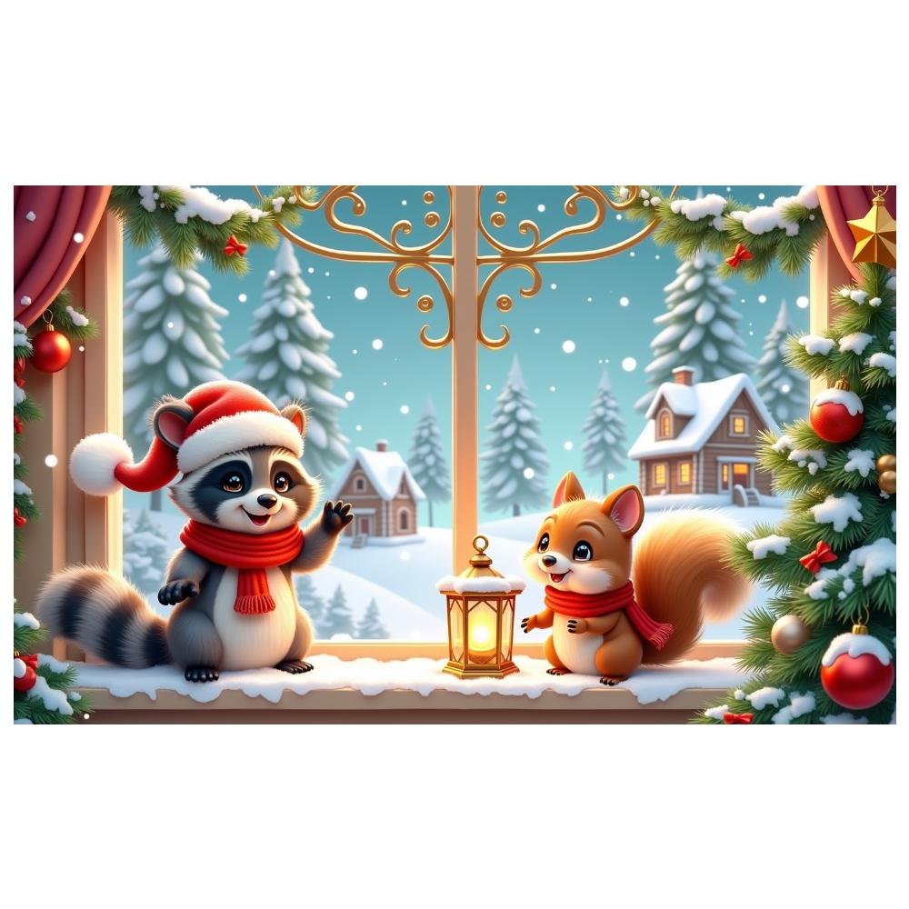 Weihnachtsdekoration Banner Weihnachtsthema Schneelandschaft Banner Winter Banner Weihnachtsmütze Für Festival-Arrangement Innen