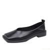 Elegant minimalist Flat Shoes Women Square head Simple Shallow Mouth Temperament Spring Fashionable versatile Single Shoes