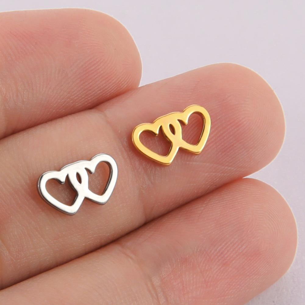 Teamer 5pcs Stainless Steel Charms for Jewelry Making DIY Accessories Sun Star Heart Moon Pendant for Bracelet Necklace Earrings