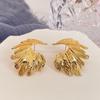 Stainless Steel Irregular Leaf Stud Earrings for Women Ladies Vacation Style Waterproof Drop Earrings Charm Jewelry Accessories