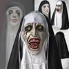 Halloween Skrekk Nonne Latex Maske Søster Hodeskjerf Cosplay Skummelt Spøkelsesansikt Hodepynt Hodestykke Karneval Fest Kostyme Rekvisitter