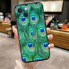 IK53 Pfauenfeder Muschel Handyhülle für Samsung Galaxy Note 10 20 S23 S24 S25 Ultra FE Plus Edge Lite A02S A35 A07 A17