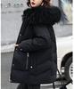 Dámské Zimní límec z umělé kožešiny s kapucí, větruodolný, velká kapsa Midi zateplená bunda nafukovací bunda Bavlněná vycpaná parka svrchní kabát
