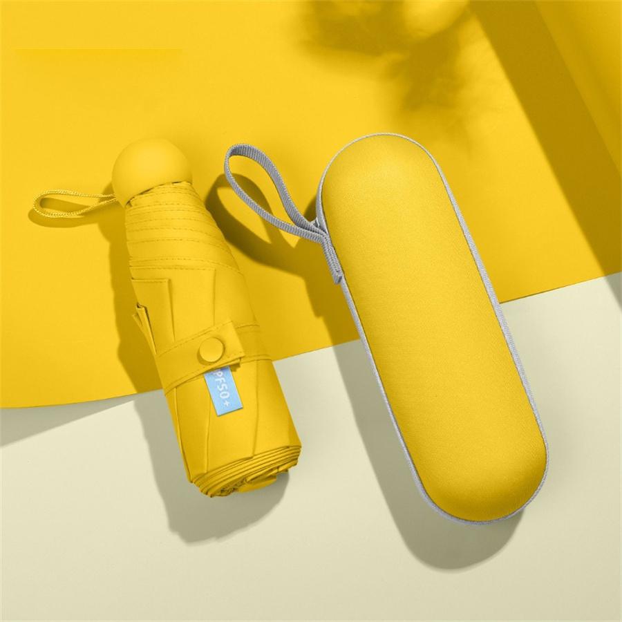 1pc Fashion Women Mini Folding Sun Umbrella UV Protection Portable Pocket Capsule Umbrellas with Box