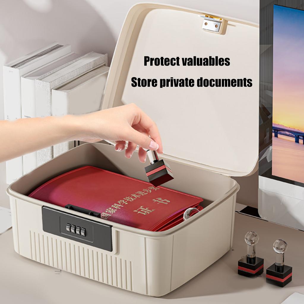 Large Lockable Storage Container Privacy Box Accessory for Home Office School with Combination Lock and Removable Tray