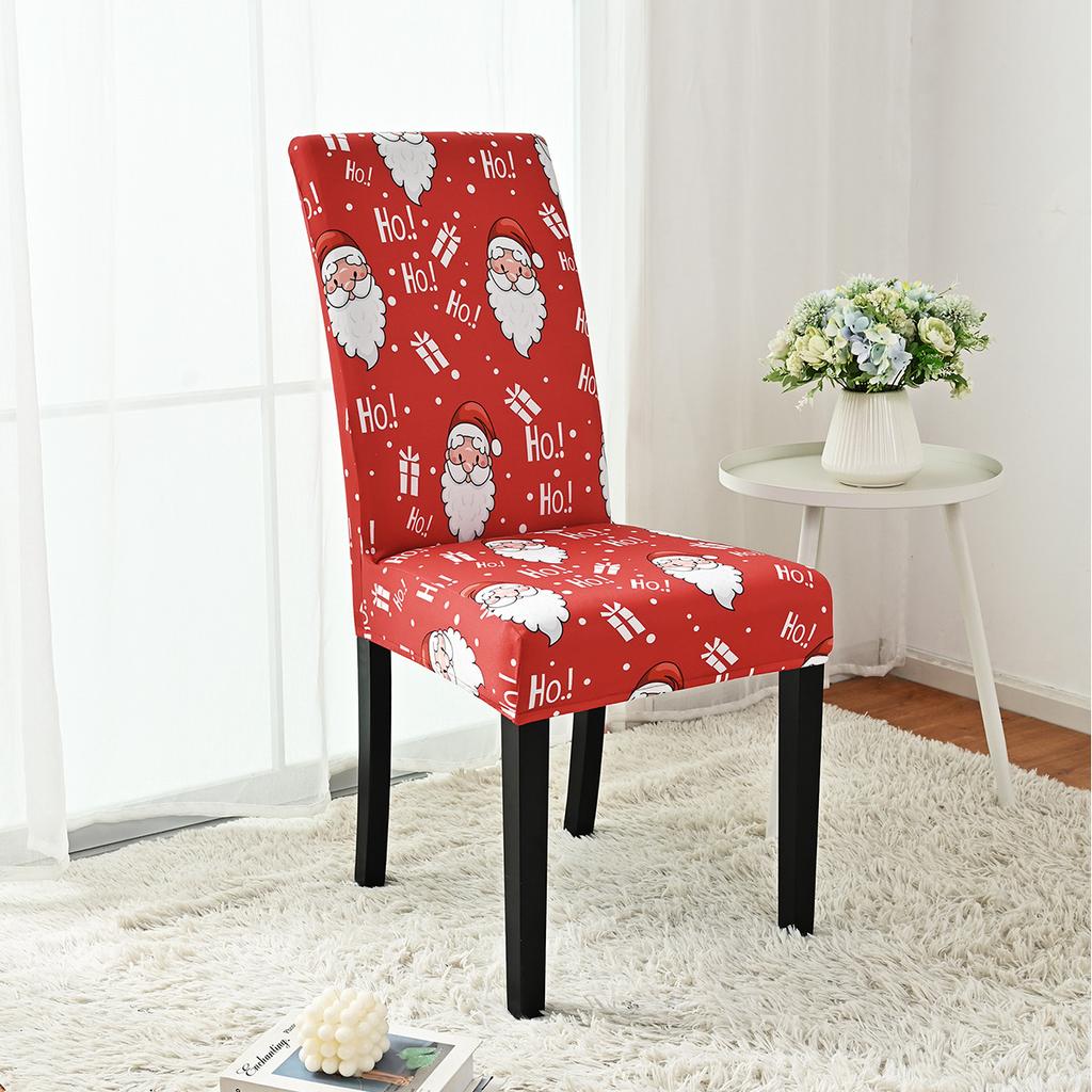 Stretch Print Christmas Chair Cover Christmas Chair Cover Decoration