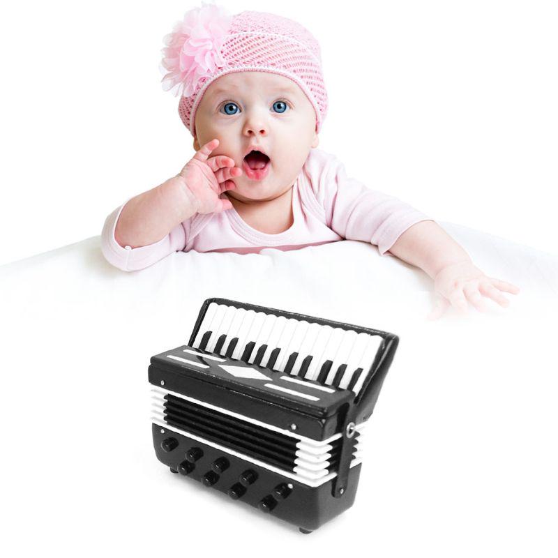 1/12 Dollhouse Wooden Accordion Miniature Musical Instruments Model Collection