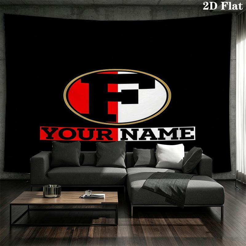 Feyenoord Custom Name Wall Tapestry Aesthetic Wall Hanging Printed Fabric Blanket Decorative Tapestries For Bedroom Living Room Home Decor