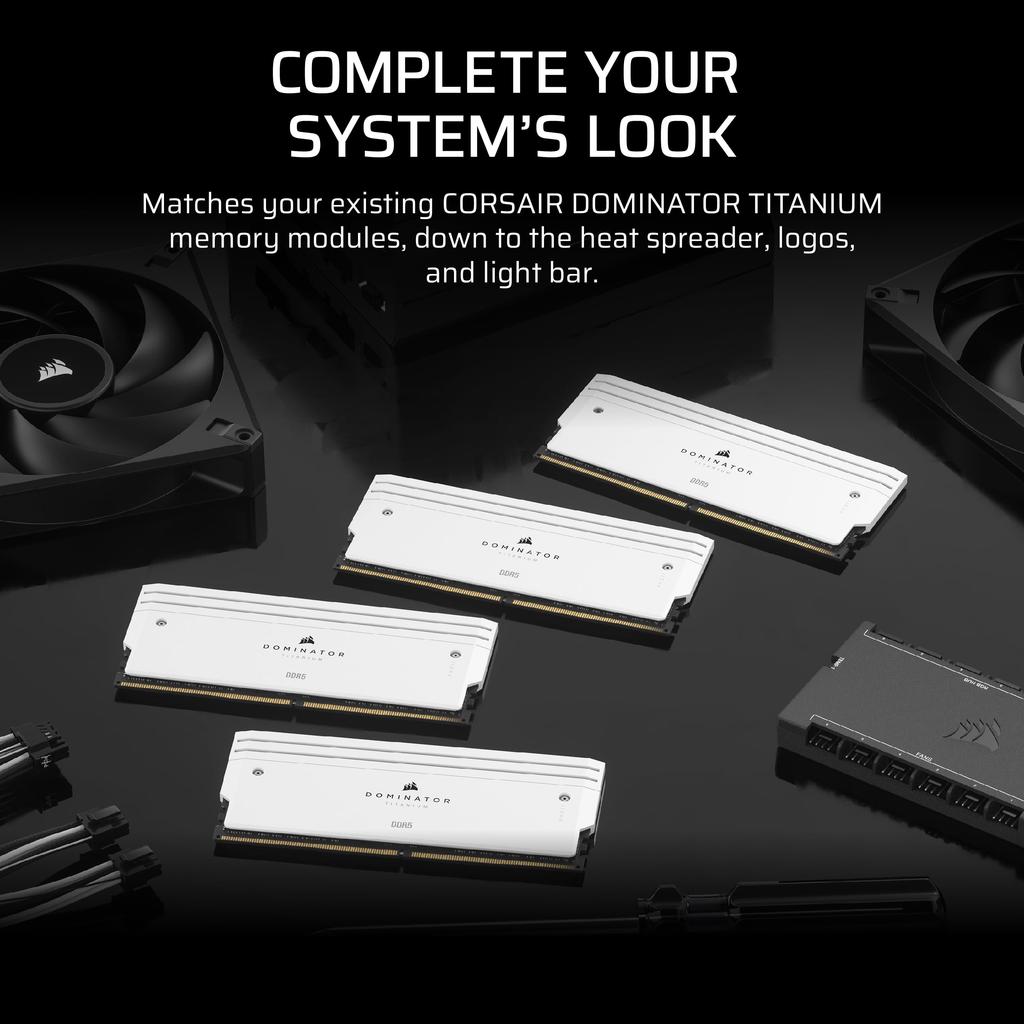 CORSAIR DOMINATOR Titanium DDR5 RGB Light Enhancement Kit - 2 Modules - 0GB RAM - CORSAIR iCUE Compatible - White