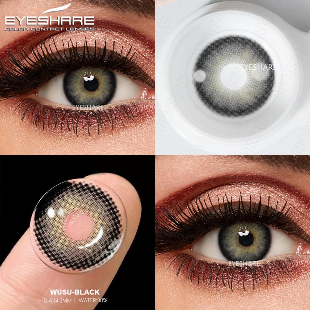 Eyeshare 2 buc = 1 pereche Lentile de contact colorate pentru ochi Ochi albaștri Lentilă de culoare Lentilă roșie Lentilă naturală anuală 14,2 mm